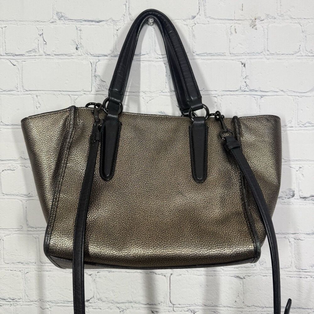 Coach Crosbody Bag Mini Carryall in Metallic Leather Handbag Party Colorblock - Picture 3 of 16